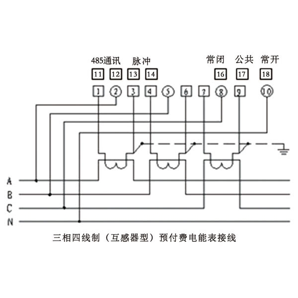 單相、三相電能表外形尺寸圖及接線圖